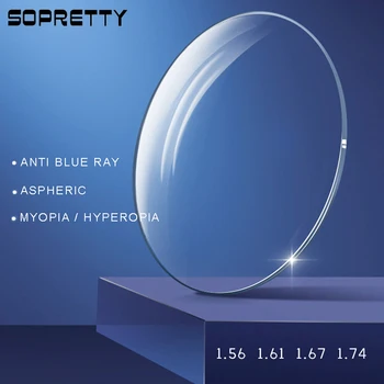 1.56 1.61 1.67 Index Anti Blue Ray CR-39 Živice Asférické Okuliare dioptrické Šošovky ,Krátkozrakosť, Ďalekozrakosť Presbyopia Optickej Šošovky