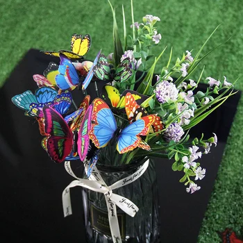 1/6/12PCS 3D Butterfly Dekor Rozprávková Záhrada Simulácia Farebné Motýle Micro Krajiny Výzdoba Domov Váza Príslušenstvo