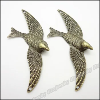 10 ks Kúzlo Vintage Vtákov Prívesok Antické bronzové Fit Náramky, Náhrdelník DIY Kovové Šperky Robiť