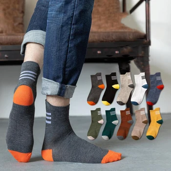 10 Páry Retro Móda Prúžok Bavlna Posádky Ponožky pre Mužov Športové Vysoko Kvalitné Dlhé Trubice Sox Jar Jeseň Klasické Obľúbené Ponožky