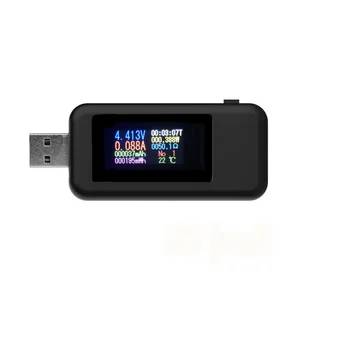 10 v 1 USB DC Tester Typ-C 4-30V Napätie Meter Časovač Ammeter Digitálny Monitor Vypnite Indikátor Nabíjačky