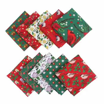 10pcs 25x25Cm Vianočné Patchwork Tkaniny Tlače Prešívanie Tkaniny Pre KUTILOV, Vyšívanie, Ručné Bavlna Tkanivového Materiálu Vianoce