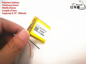 10pcs/veľa 3,7 V 700mAH 503537 Polymer lithium ion / Li-ion Nabíjateľnú batériu, pre DVR,GPS,mp3,mp4