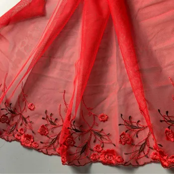 1yards 28 cm Červená Oka výšivky, čipky textílie Ručné DIY Odevu, vyšívanie, šitie, textílie, Odevné doplnky Na Svadbu Hot