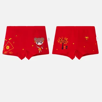 2 ks Červená Dievčatá Boxer Bielizeň Vianočný Darček Bavlna Tvárny Dievčatá Nohavičky Deti, Oblečenie pre 2 až 14 ročných OGU203030