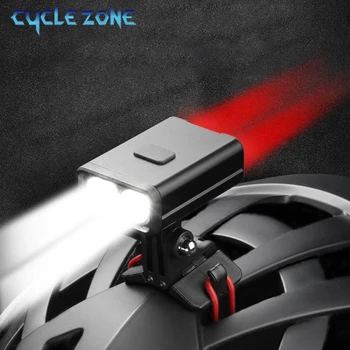 2 v 1 je Ľahký Bicykel Led Baterka 800 mAh Predné A Zadné stropné Svetlá predné svetlo s USB Nabíjateľné Svietidlo Svietidlo MTB Prilba Svetlá