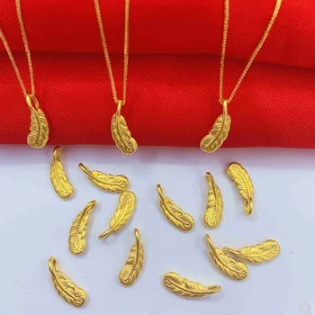 24k čistého zlata pierko prívesok 999 reálne zlaté prívesky pre ženy