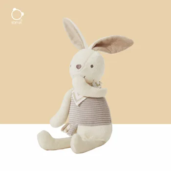 26 cm Krásne Dlhé Ucho Králik Ručné Bunny Doll s Krúžkom Papier Vysokej Kvality a Mäkké Plyšové Oblečenie pre Bábiky na Spanie Mate