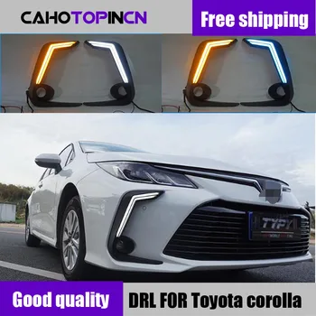 2ks LED DRL Denné Beží Svetla Pre Toyotu Corolla 2019 2020 Hmlové Svietidlo Dekorácie Nárazníka Svetlo Žltá Zase Signál