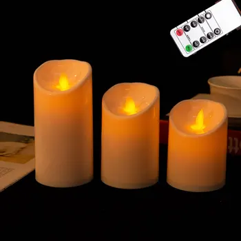 3 Ks/Sada LED Flameless Sviečka Svetlá Diaľkové Blikanie Čaj Napájaný z Batérií Pre Domáce Svadby, Narodeniny, Party Dec.