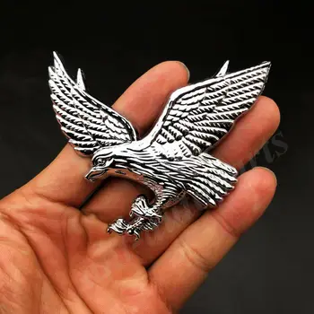 3D Chrome Kovové Eagle Hawk Logo Kufri Vzadu Znak, Odznak Odtlačkový Nálepky