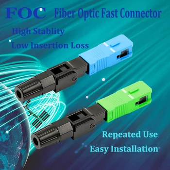 50Pcs FTTH Riešenia Rýchly Konektor APC/UPC Fiber Optic Rýchly Konektor SC/APC