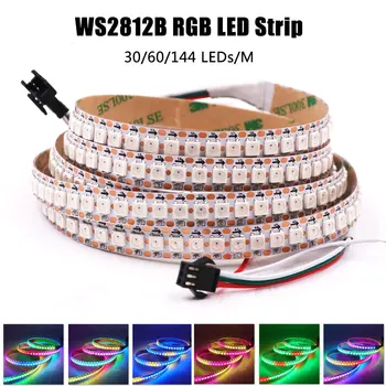 5V WS2812B RGB LED Pásy Svetla SMD 5050 Full Color Pixel Svetlá 30/60/144 Led/M Vodotesný RGB LED Pásy Flexibilné 1m 2m 5m