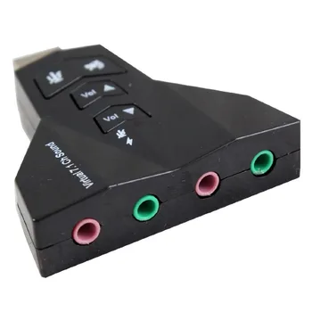 7.1 Kanálový USB 2.0 Externé Zvukové Karty w/Dual 3,5 mm Slúchadlá a Mikrofón Jack Rozhranie,Notebook, USB Stereo Mikrofón Audio Adaptér