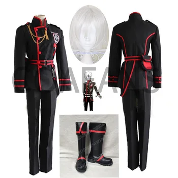 Anime D. Gray-man Allen Walker Cosplay Kostým Celý Set Školskú Uniformu Top + Nohavice + Opasok + Taška + Príslušenstvo Parochne a obuv