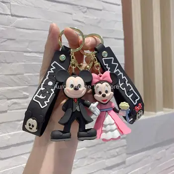 Anime kawaii Disney Mickey Mouse, Minnie Cartoon Keychain Obrázok Donald Duck Prasiatko prívesok Modelu Deti, Hračka pre Deti Darček