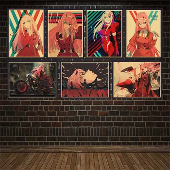 Anime Nula Dva Retro Kraft Papier Plagát Office Cafe Bar Domov Umeleckých Obrazov Na Stenu Nálepky