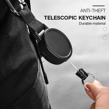 Anti-theft Teleskopická Keychain Zdvíhateľnej Háčik Keychain Teleskopická Zlodej Reťazca Kľúča Držiteľa Taktický Krúžok na Príslušenstvo 60 cm