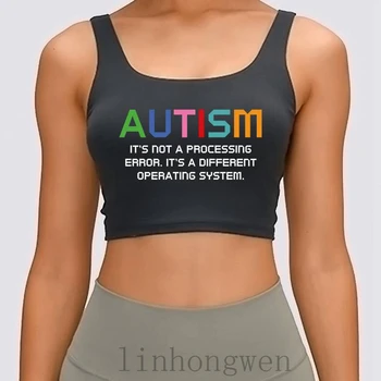 Autizmus Operačný Systém Ženy Tank Top Letné Štýl Bavlna Trend V Navrhovaní Písmeno O Krk Základné Anti-Wrinkle Orezať Začiatok