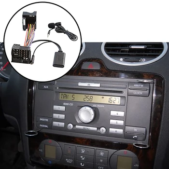 Auto Bluetooth 5.0 Aux Kábel Mikrofón Handsfree Mobilný Telefón, Free Volanie Adaptér pre 6000 CD Ford Mondeo Focus Fiesta