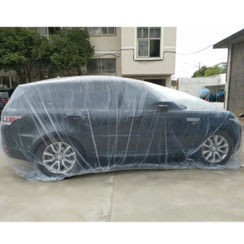 Auto Dážď Pokrýva Jedno Auto Kryt Vodotesné Priehľadné Plastové Prachotesný Kryt
