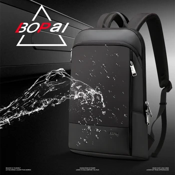 BOPAI Slim Laptop Backpack Mužov 15.6 Palce Úrad Práce Ženy Backpacking Business Taška Unisex Čierny Tenký Ultralight Taška Pack