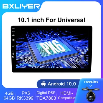 BXLIYER PX6 6 G+128G 2DIN / 1 DIN Pre Univerzálnu Auto Dvd Android 10 Car Audio GPS Rádio BT Vedúci Jednotky WIFI USB SWC GPS Navigácie