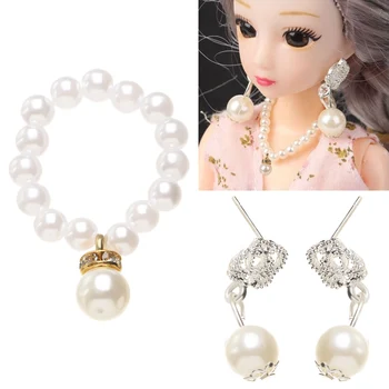 Bábika Príslušenstvo White Pearl Šperkov Náhrdelník Náramok Náušnice Šperky Multistyles Nastaviť Na BJD Bábiky Oblečenie, Príslušenstvo