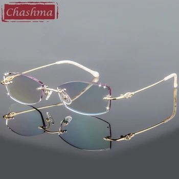 Chashma Značky Žien Rám Stupeň Okuliare Transparentné Sklá Ženy Diamond Odtieň Šošovky oculos de grau feminino