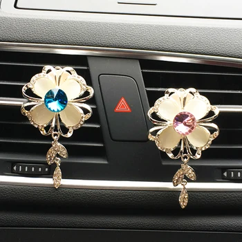 Crystal Kvet Auto Klimatizácia Parfum Dekorácie Kovové Wuyehua ženy Osviežovač Vzduchu Auto Auto Interiérové Doplnky