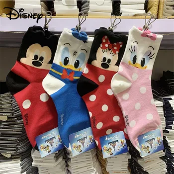 Disney dámy ponožky Donald Duck Mickey trubice ponožky karikatúra roztomilý bavlnené ponožky