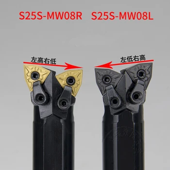 Dvakrát hlavu CNC sústruhu S25R S32S-MW08-R/S32S-MW08-L sústruh 95 stupeň valcové vrt zdieľanie svorky nudné tool bar