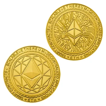 Etherum Mail Mince Pozlátené Suveníry a Darčeky Fyzickej Cryptocurrency Mince Zbierku Umenia ETH Commemoirative Mince