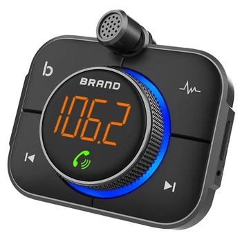 FM Vysielač s mikrofónom Bluetooth Rýchlo Nabíjačka QC 3.0 Farebné LED Bezdrôtové Handsfree, Audio Prijímač MP3 Prehrávač Auto Príslušenstvo