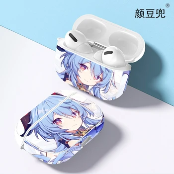 Genshin Vplyv Airpods Prípade Krásy Ganyu Slúchadlá Prípadoch Anime Cosplay Príslušenstvo Bluetooth Slúchadlo Silikónové Puzdro