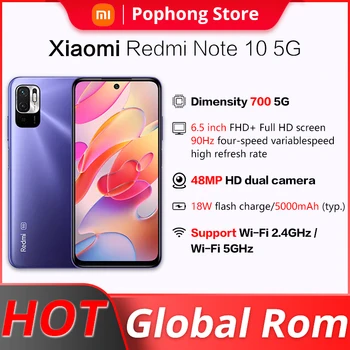 Globálne ROM Xiao Redmi Poznámka 10 5G Mobilný Telefón Dimensity 700 Octa-Core 6.5