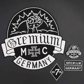 Gremium Nemecko MC Veľké Výšivky Motocykel Biker Patch Oblečenie Nálepky Oblečenie Príslušenstvo Odznak