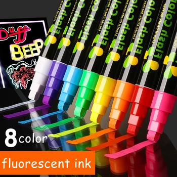 Haile 8Color 3*6 mm Kvapalina Kriedou Vymazateľné Zvýrazňovač Fluorescenčné Marker Pero,Na Tabuľu, Graffiti LED Reklamné Tabule