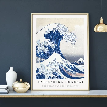 Hokusai Veľká Vlna Plagát Katsushika Hokusai Výstava Maliarske Plátno Tlačiť Obrázok Vintage Steny, Spálne, Domáce Dekorácie