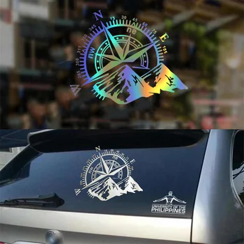 Horský Kompas Auto Nálepky Zábal Auto-styling Vinly Obtlačky pre Auto Window Motocykel Dekor Autá Príslušenstvo Lepiť Nálepky, PVC