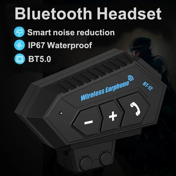 IP67 Motocyklové Prilby Headset BT5.0 Bezdrôtové Hands-free Prilba Bluetooth Smart Noice Zníženie Nepremokavé Moto Prehrávač Hudby