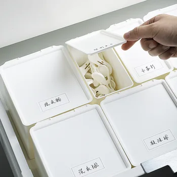 Japonský štýl Označené Zásuvky Malé Predmety, Drobnosti Klasifikácia Úložný Box Multi-purpose Flip Prachu Úložný Box na Mieste