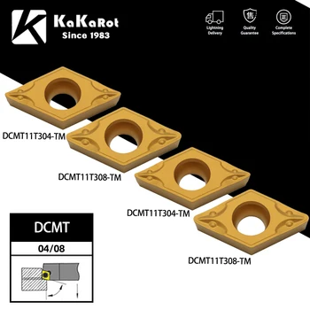 KaKarot 10pcs Karbidu Vložiť DCMT11T304 DCMT11T308 TM Ocele Otočením Držiaka Nástroja Nudné Bar CNC Fréza