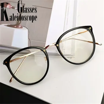Kaleidoskopu Okuliare, Transparentné Žien Rám Stupeň Nadrozmerné Okuliare Cat Eye Glasses Rám, Číre Šošovky Okuliare