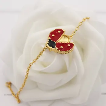 Klasická móda červené malé hmyzu Náramok medi á zlaté šperky náramok malý darček