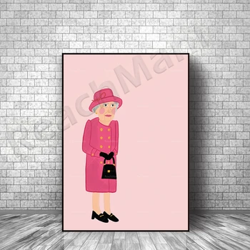 Kráľovná Anglicka Pop Art Plagát Maliarske Plátno Tlačiť na Stene Obývacej Izby Domova Obrázok
