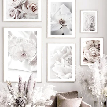 Kvitnúce Kvety Magnólie Ruže, Pivónia Nordic Plagáty A Tlačí Na Steny Umelecké Plátno Na Maľovanie Domáce Dekorácie Obrázky Pre Obývacia Izba