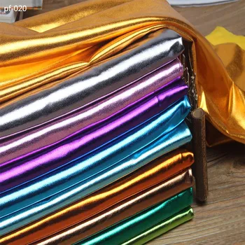 Lesklý Dekorácie Textílie Úsek Lesklé Fólie Zlatej farby Samoopaľovacie Spandex Pre DIY Fáze Cosplay Kostým, Šaty 50 cm*150 cm
