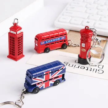 London Red&Blue Bus Tlačidlo organizátor e-Mailovej schránky Kľúča Držiteľa Kľúčový Prívesok Keychain Upomienkové Darčeky Pre Mužov Kľúč reťazca Krúžok keyring
