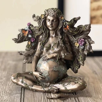 Matka Zem Socha Motýľ Gaia Víla Dekor Buddha Umenie Sochy, Sošky Bohyne Liečenie Čakier Meditácie Bájny Domova
